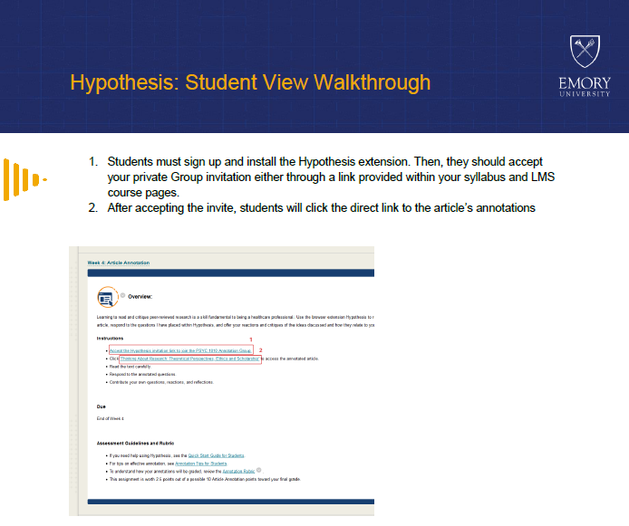 Hypothesis application student walkthrough